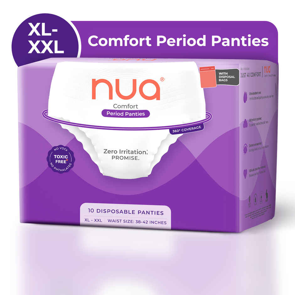 Nua Comfort Disposable Period Panties XL-XXL | Ultra-Absorbent | Pack of 10 Panties