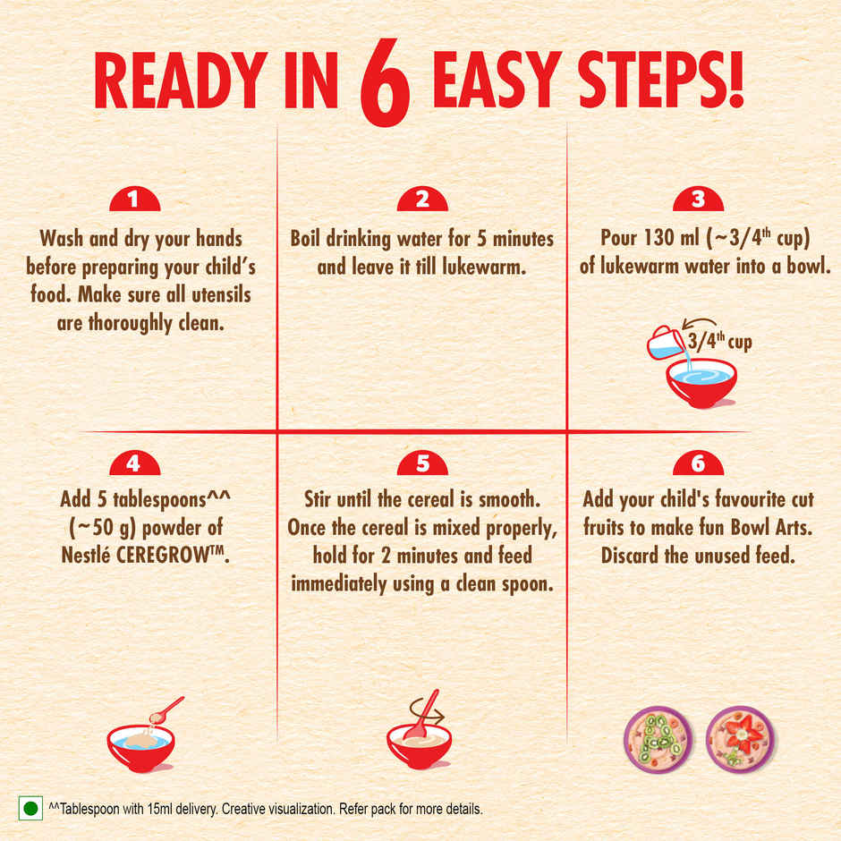 Nestle Ceregrow Multigrain Cereal with Milk and Fruits - 2 to 6 years