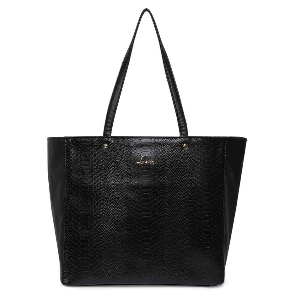 Lavie Women's Croc Nov Tote Handbag | Tote Bag For Work | Ladies purse | Shoulder Bag | Black