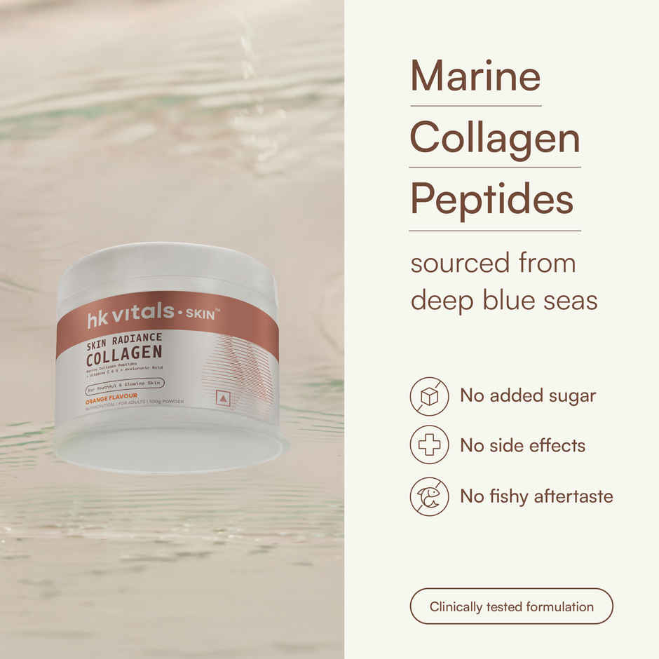 hk vitals Skin Radiance Collagen Supplement with Biotin (Orange, 100g)