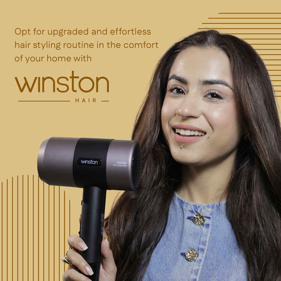 Winston Hair Dryer 1800W - Turbo Pro with Low Noise | Cool Shot & Overheat Protection - Black