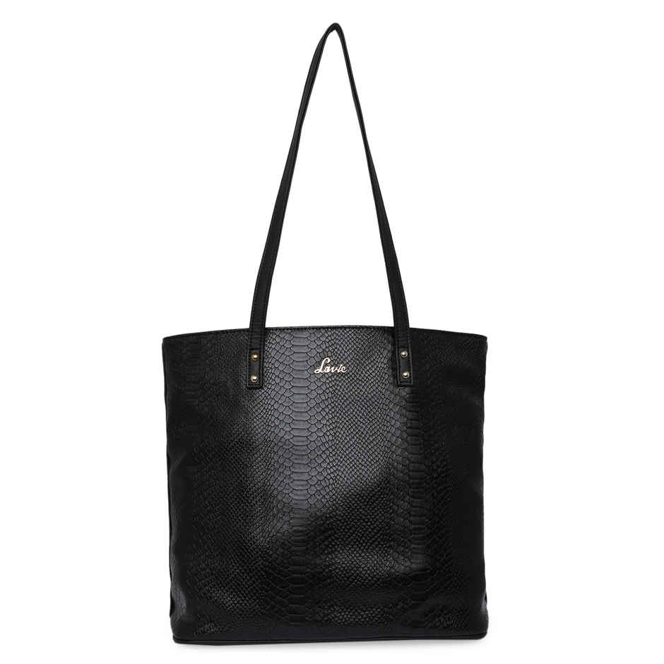 Lavie Women's Croc Pavo Tote Handbag | Tote Bag For Work | Ladies purse | Shoulder Bag | Black
