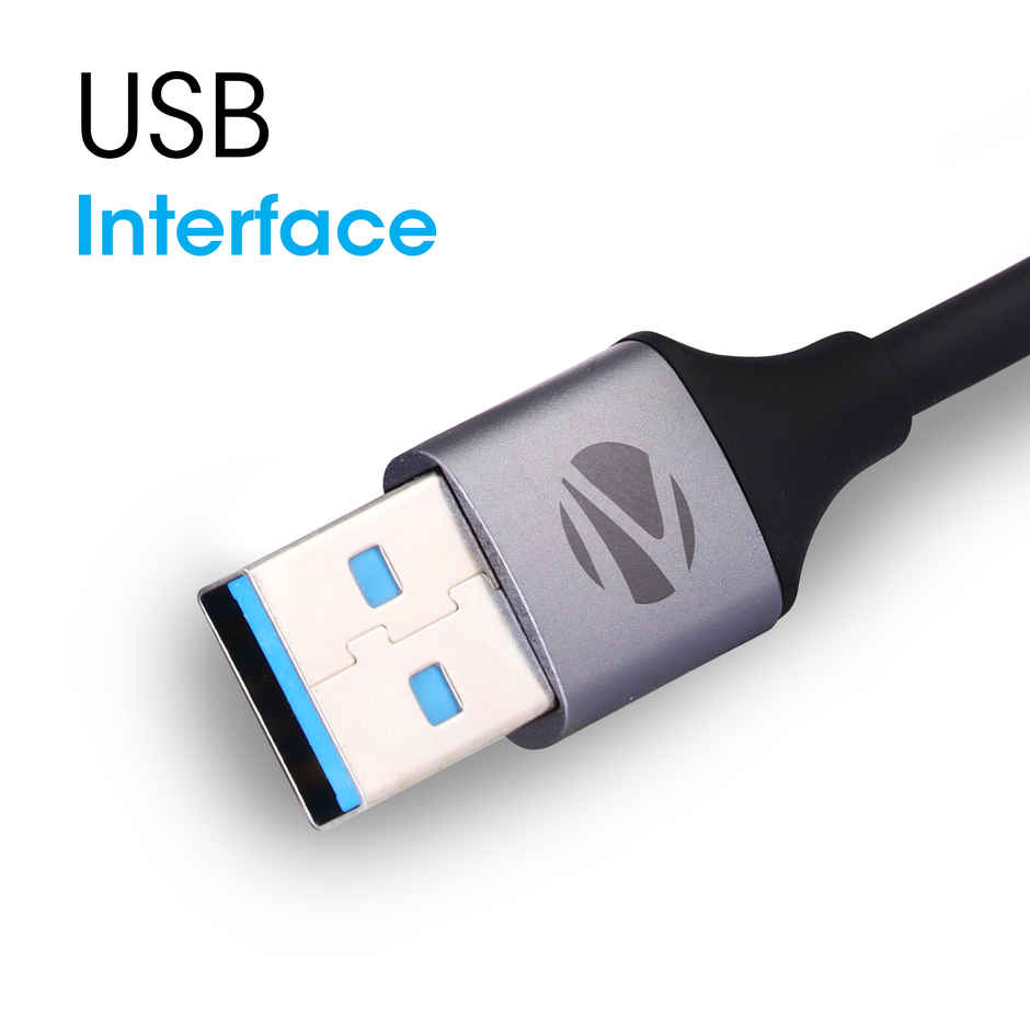Zebronics 200HB USB 3.0 4 Port hub with Hi Speed Data Transfer, Aluminum + ABS Body, 15cm Cable, Sleek Design and Plug Play Usage - Black & Grey