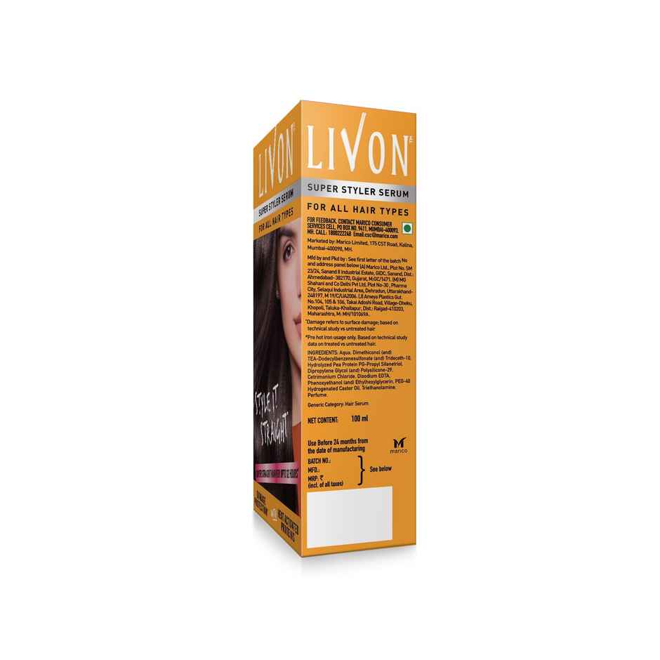 Livon Hair Straightening Serum For Straighter Hair Upto 12 Hours