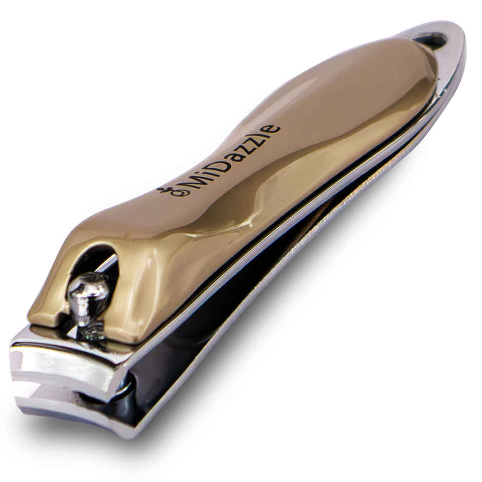 Midazzle Curve Nail Clipper, Fingernail and Toenail Cutter | Elegant Gold | MINA3708