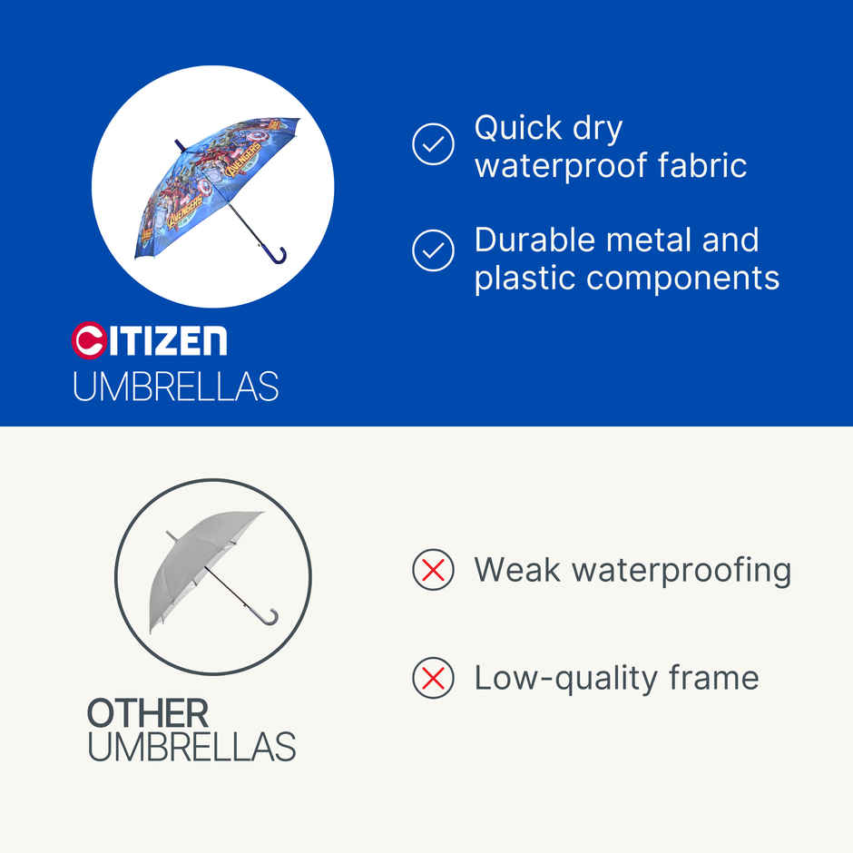 Citizen Kids School Umbrella | 2 Fold | 19 Inch | Avengers Printed