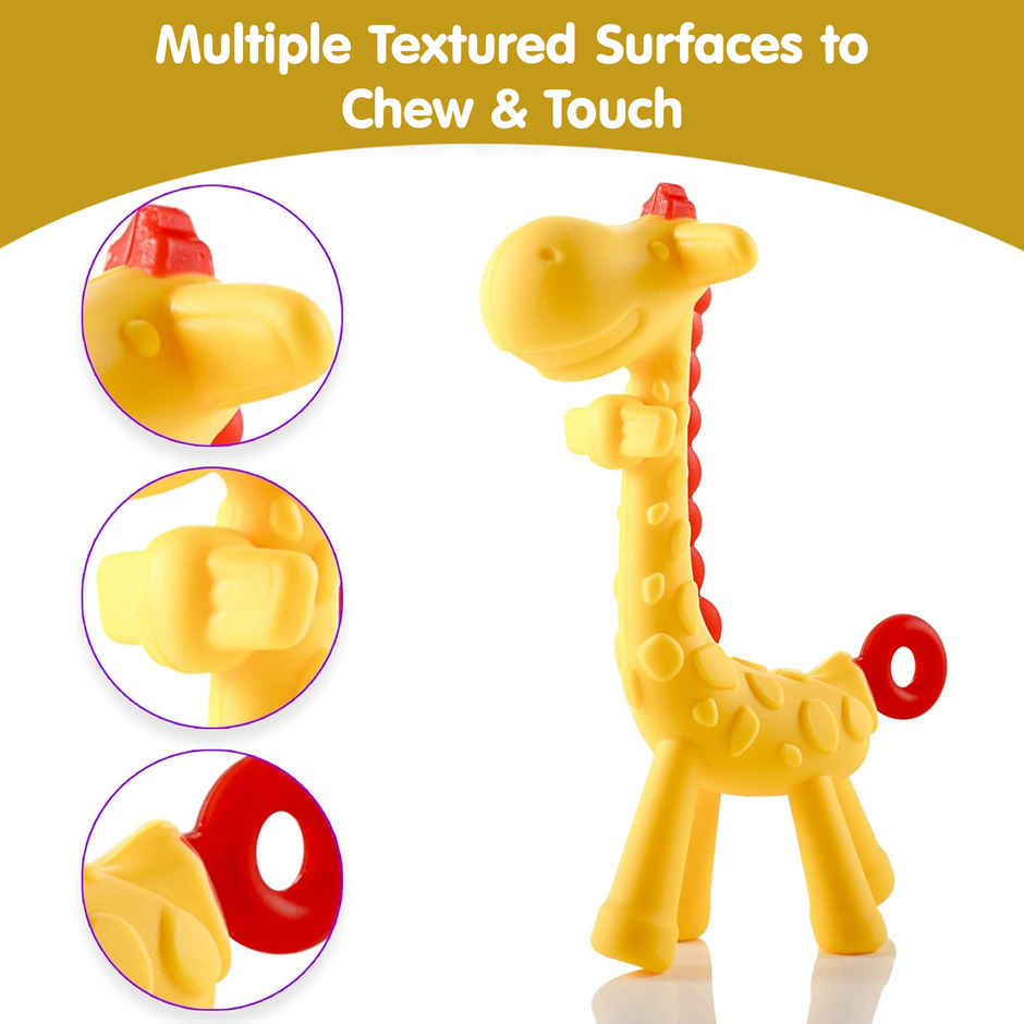 Kidology Giraffe Baby Teether | Yellow & Red