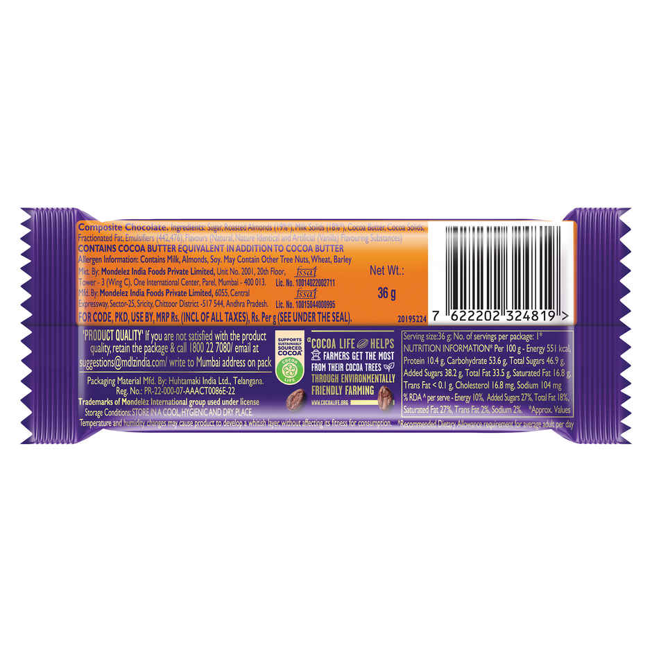 Cadbury Dairy Milk Roast Almond Chocolate Bar Pack