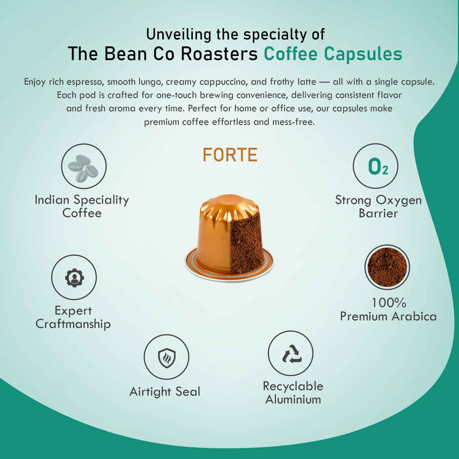 THE BEAN CO ROASTERS Forte Coffee Capsules | Medium-Dark Roast