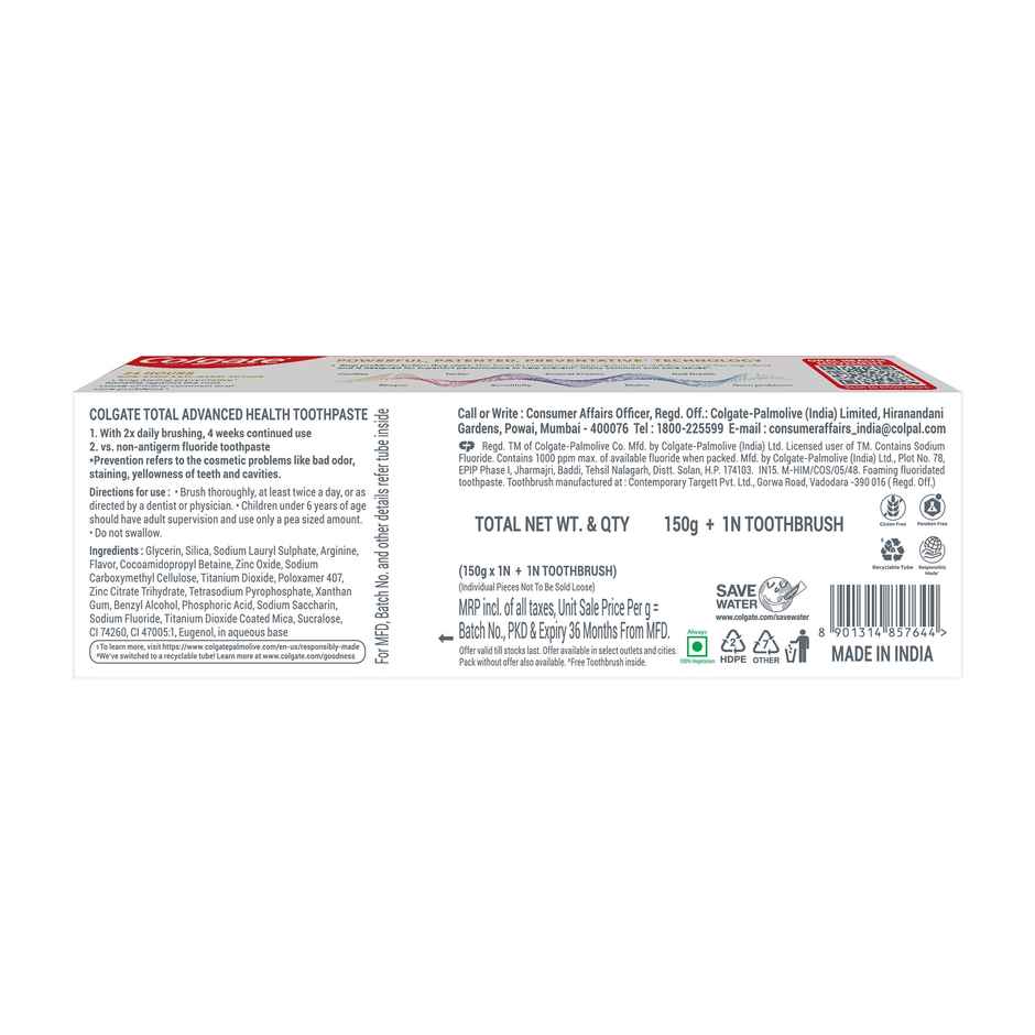 Colgate Total Advanced Health Antibacterial Toothpaste, Enamel Protection