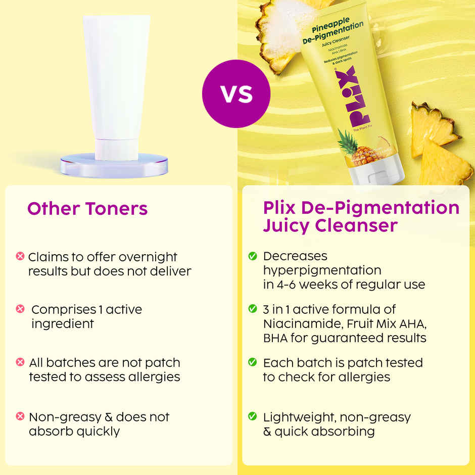 Plix Pineapple Juicy Cleanser with Niacinamide for De-pigmentation