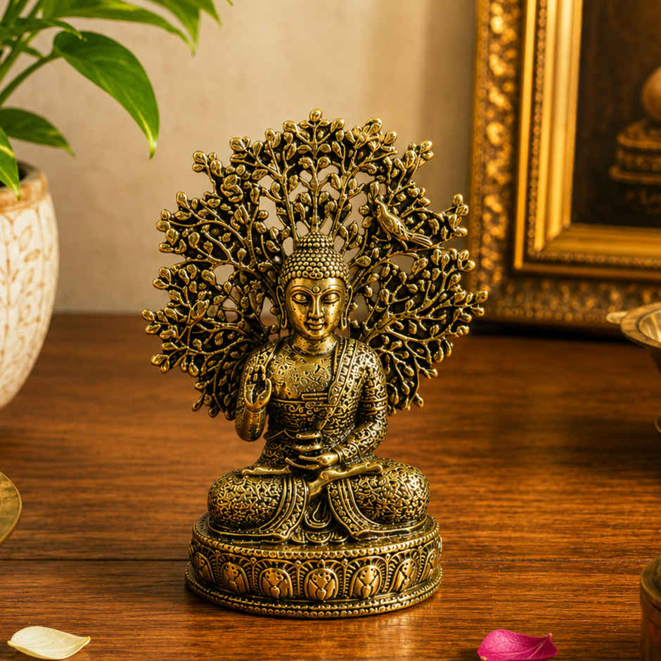 Pure Brass Buddha Idol | Estoria Collective