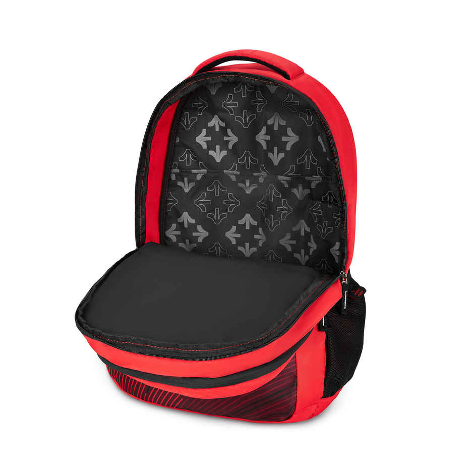 Nasher Miles Wave Backpack- Unisex- 3 Compartment Casual College Bag- Red- 45L