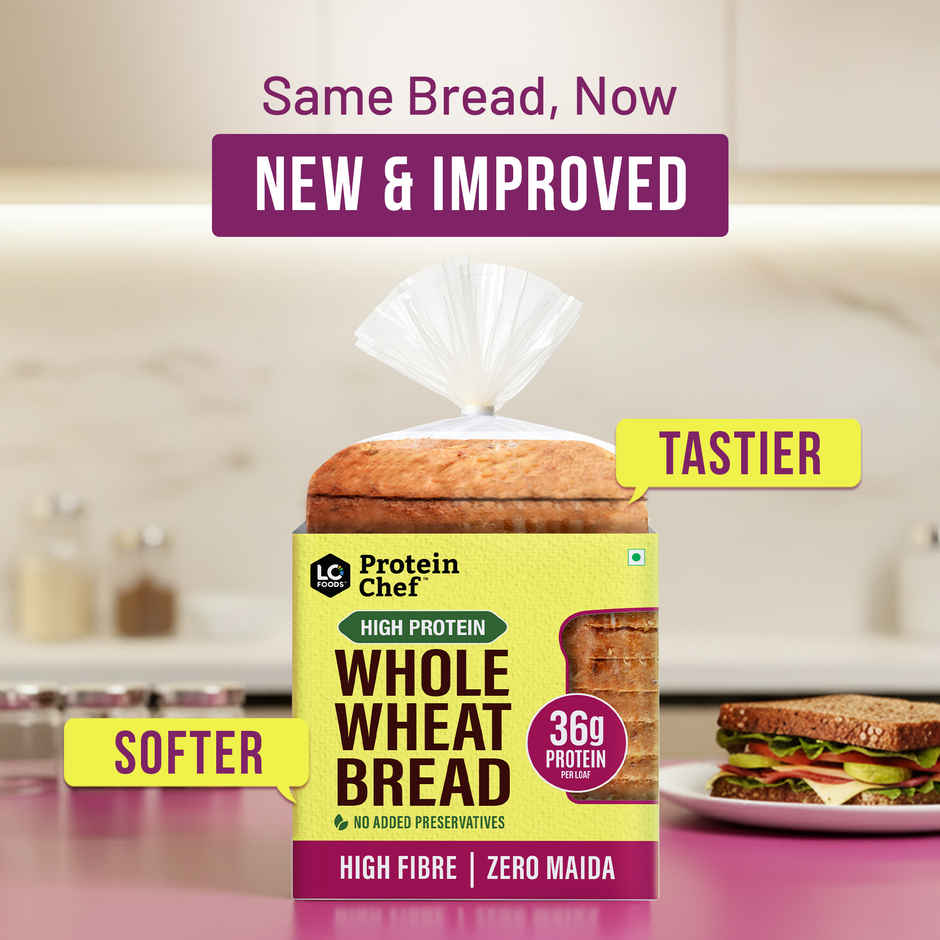 Protein Chef Whole Wheat Bread ( High Protein / Zero Maida / Atta Bread)