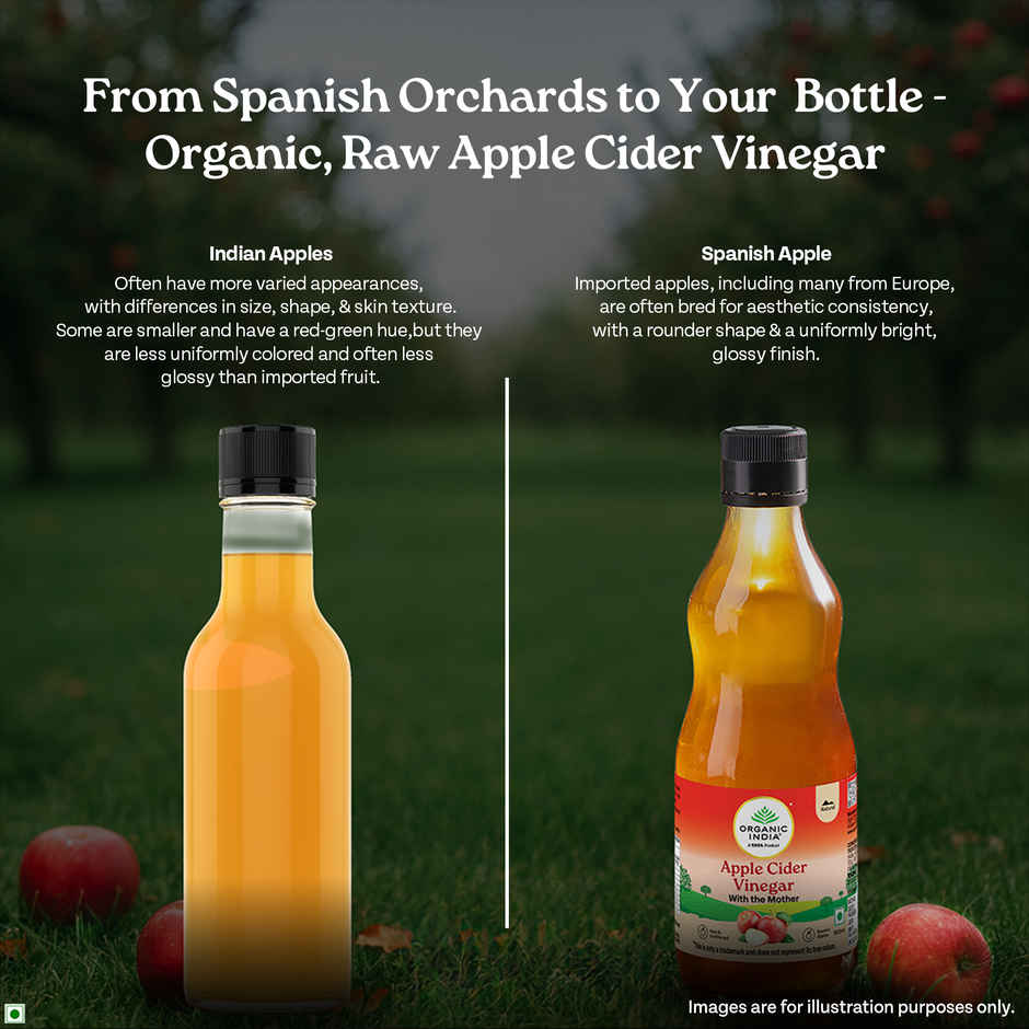 A TATA Product Organic India Apple Cider Vinegar with Mother of Vinegar | Made from Spanish Apples
