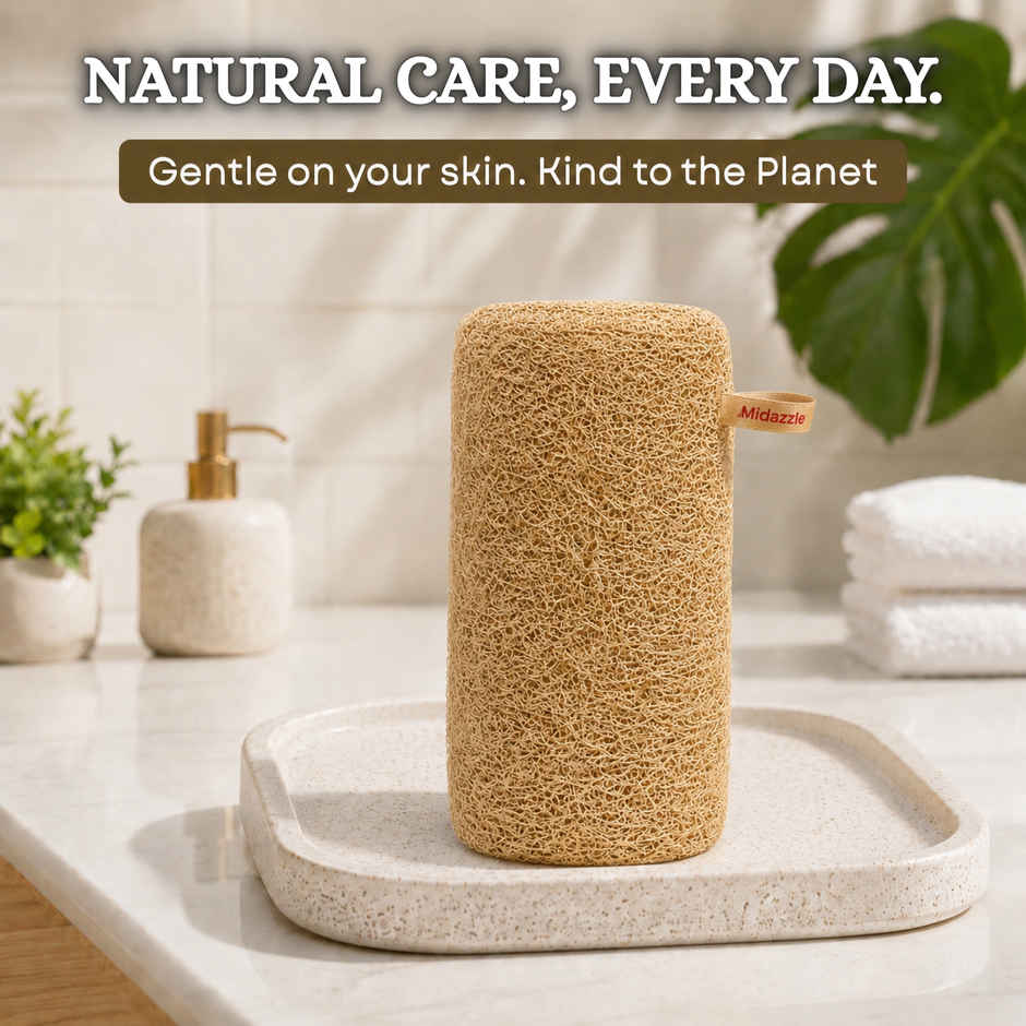 Midazzle 100% Natural Body Scrubber Organic Loofah for Bathing | Long | MIOL6101