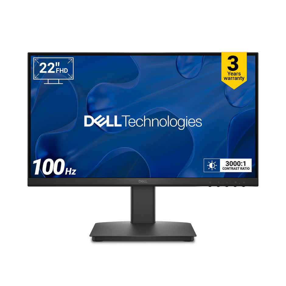Dell 21.5"/54.6cm 100Hz FHD VA display with eye comfort and HDMI/DP/VGA Ultra-Thin bezels Monitor