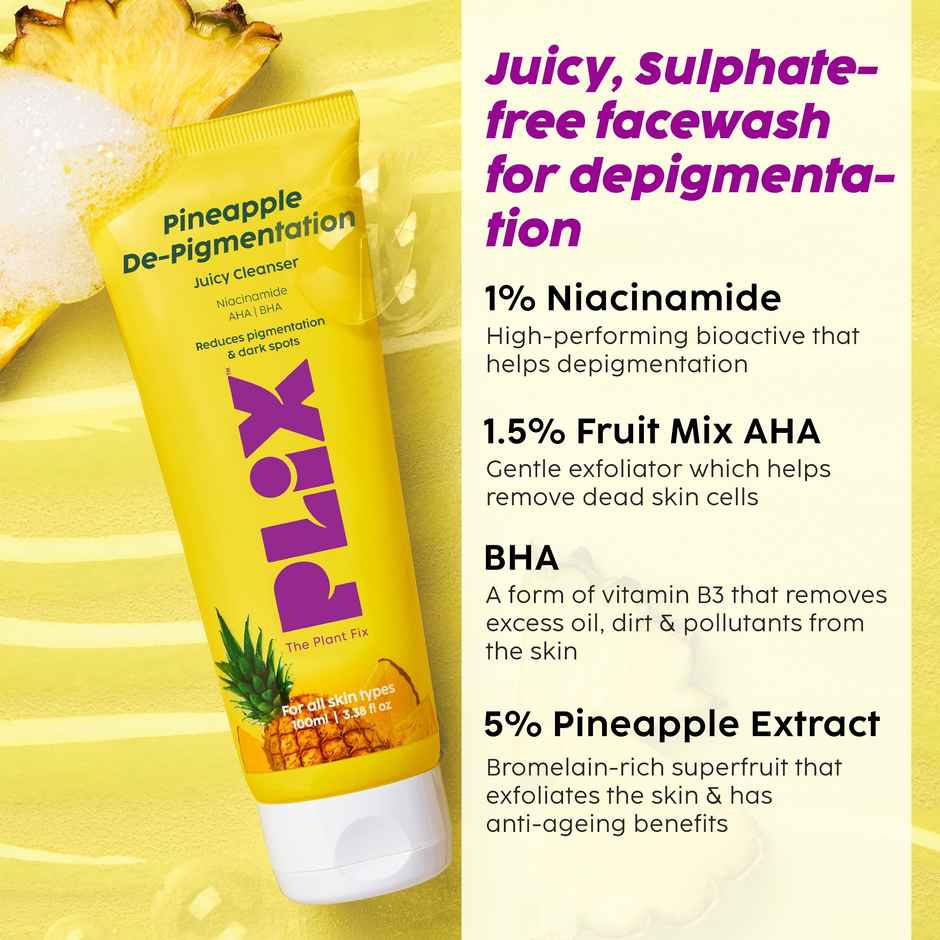 Plix Pineapple Juicy Cleanser with Niacinamide for De-pigmentation