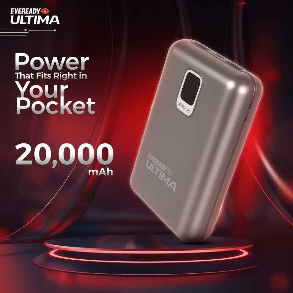 Eveready Ultima 20000 mAh Compact | Power Bank With Cable and Digital Display - PB21