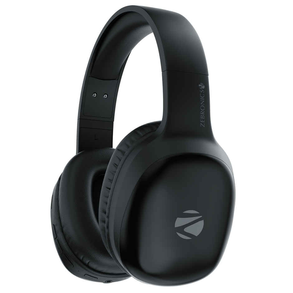 Zebronics Zeb Thunder Pro On-Ear Bluetooth Wireless Headphone With 60 Hrs Playback BT v5.0, 40MM Driver, USB-C Type Charging - Black