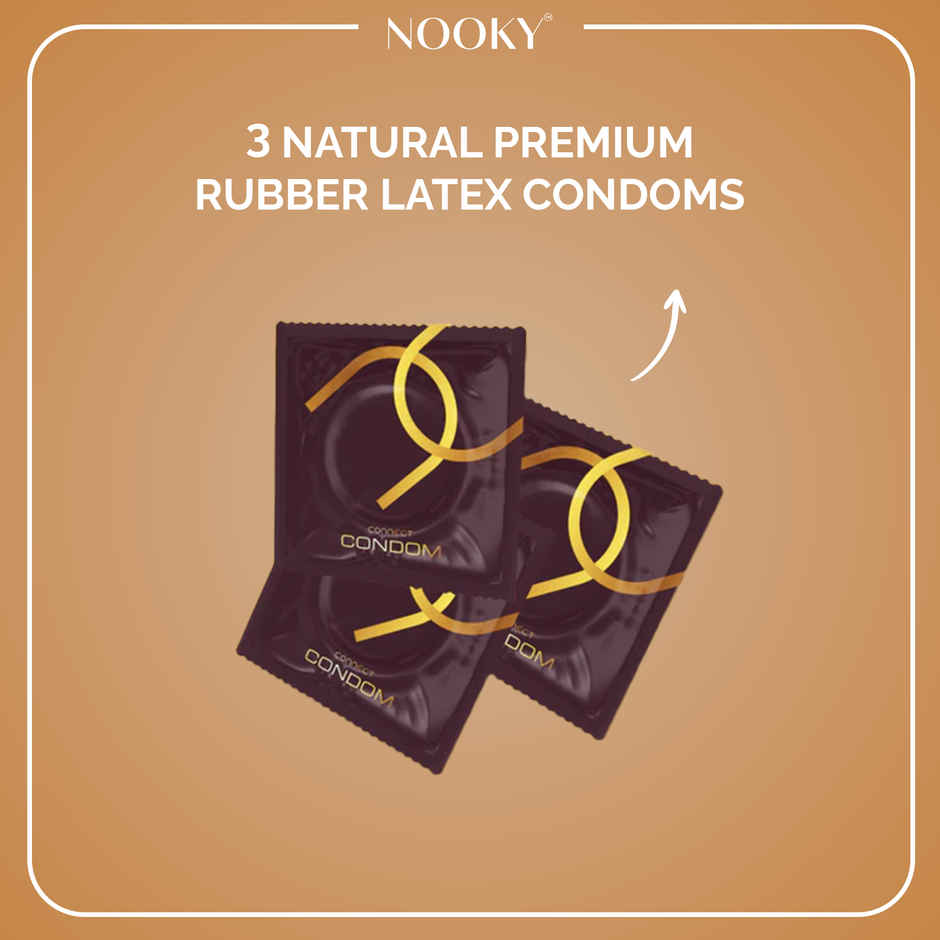 Nooky CONNECT 3 in 1 Intimacy Condom Kit Condom Chocolate and Blindfold