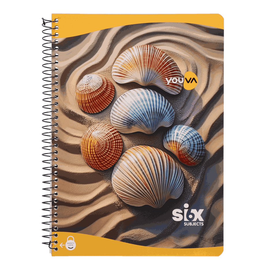Navneet Youva | 6 Subject Book | Spiral Bound | Jumbo Size 18 cm x 24 cm | Single Line | 300 Pages - Assorted Design