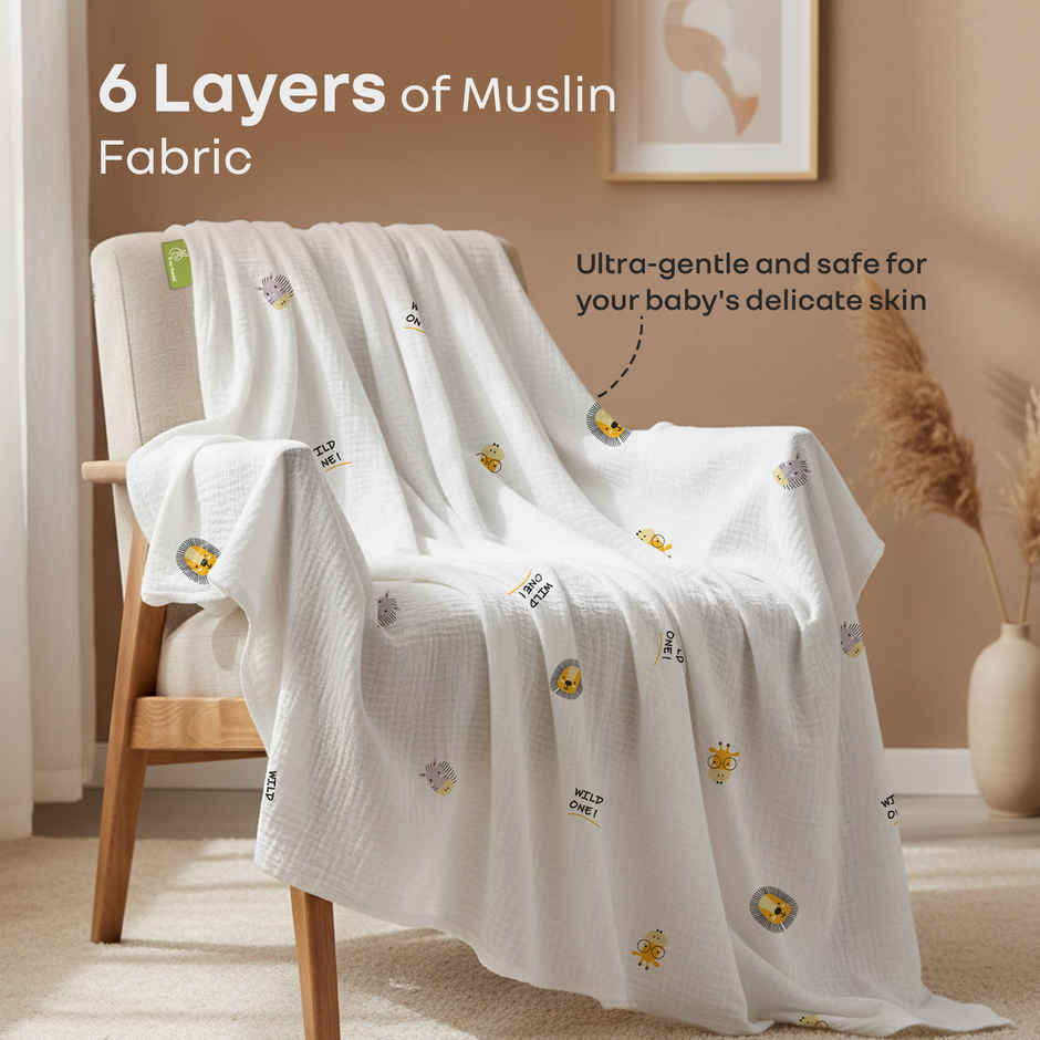 R for Rabbit Softkins Muslin Baby Blanket With 6 Layers