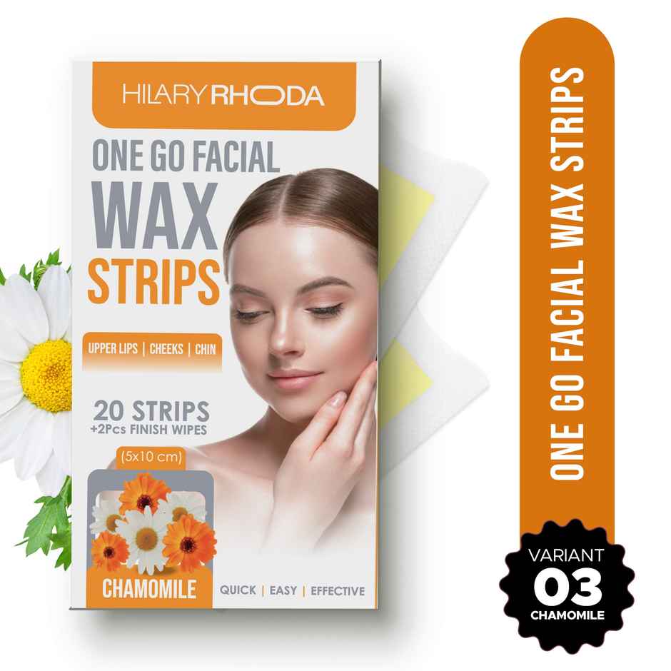 Hilary Rhoda One Go Facial Wax Strips | Ready-To-Use Facial Wax Strips | Chamomile - Shade 03