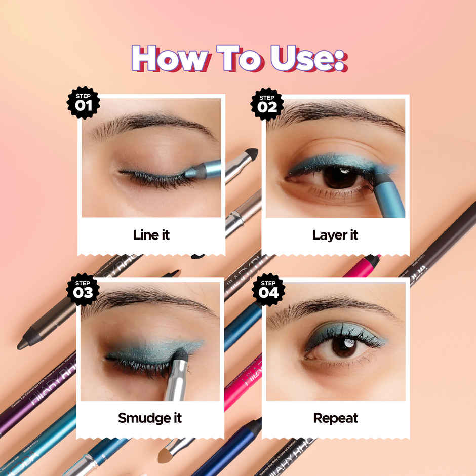 Hilary Rhoda Play n Blend Gel Eyeliner | One Stroke Application | Black - Shade 03