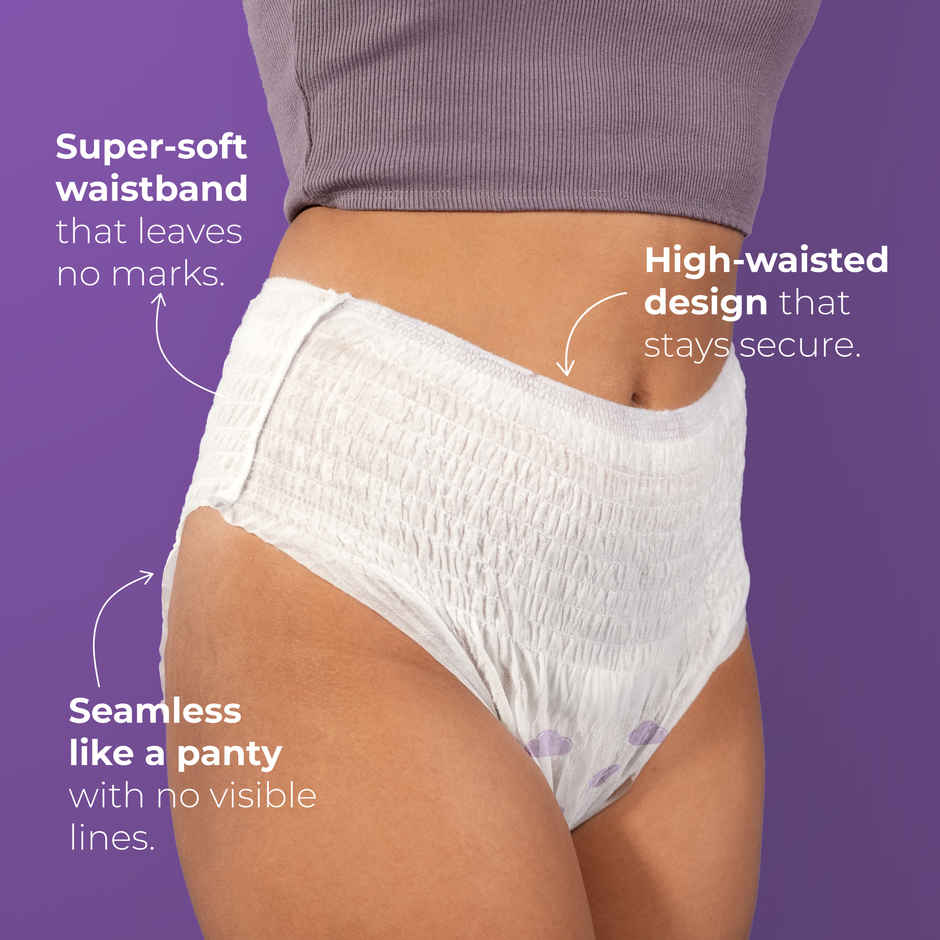Nua Multi-Size Sanitary Pads With Disposal Cover | 3Xl+, 5Xl, 4L (12pc) & Nua Comfort Disposable Period Panties Xl-Xxl | Ultra-Absorbent | Pack Of 5 Panties (5pc) Combo