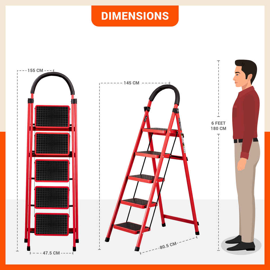 Bathla Everest 5 Step Steel Ladder