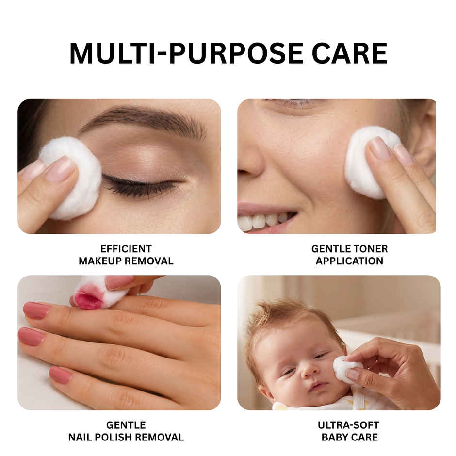 Midazzle Cotton Balls for Eye, Face Makeup and Nail Paint Remover | Pack of 50 | MICB3601