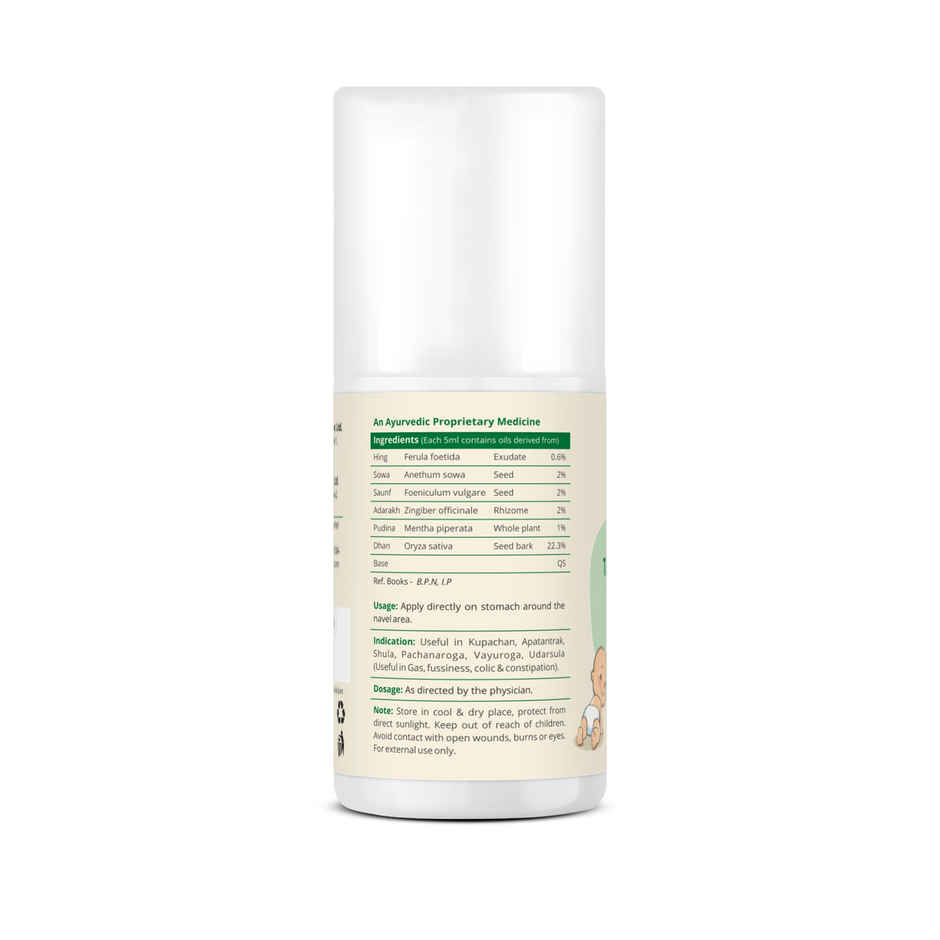 Mother Sparsh Tummy Roll On For Baby Colic Relief Constipation And Indigestion With Hing & Saunf
