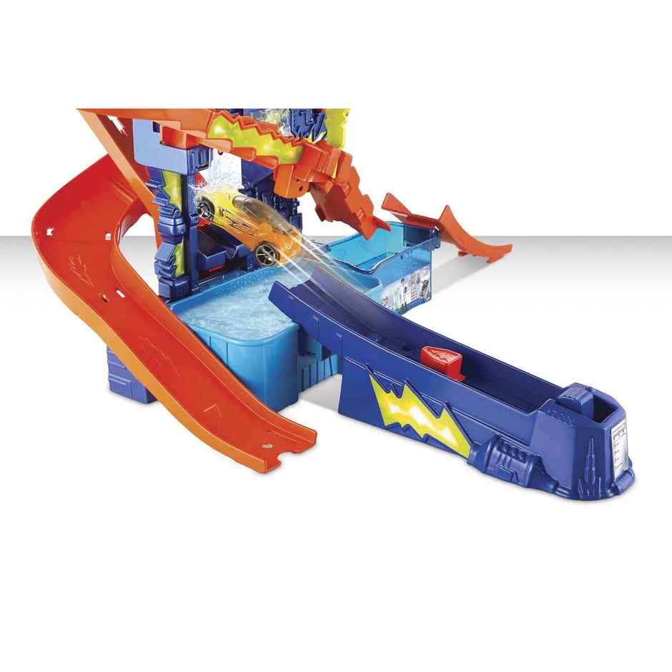 Mattel Hot Wheels Color Shifters Science Lab With 1:64 Scale Cars, Track, Waterfall Ages 3 And Older