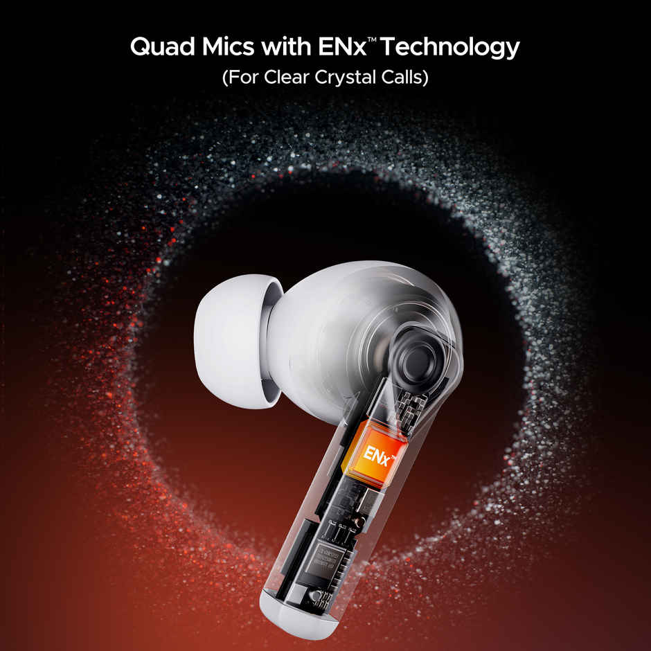 boAt Immortal 150 TWS Earbuds with Beast Mode(40ms Low Latency), 40 HRS Playback & ENx Technology Bluetooth - White Sabre