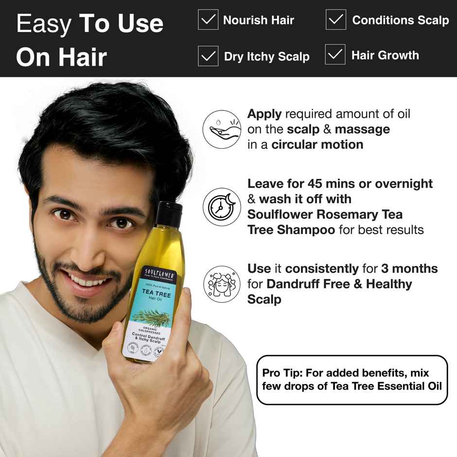 Soulflower Tea Tree Scalp and Anti Dandruff Hair Oil