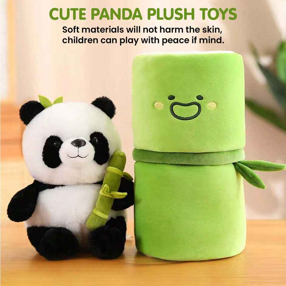 Kidology Cute Panda Plush with Bamboo| Kawaii Panda Stuffed Toys For Kids