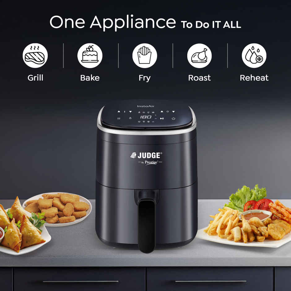 Judge by Prestige InstaAir Digital 4L Air Fryer | 80% less Oil Consumption | 1250 Watts