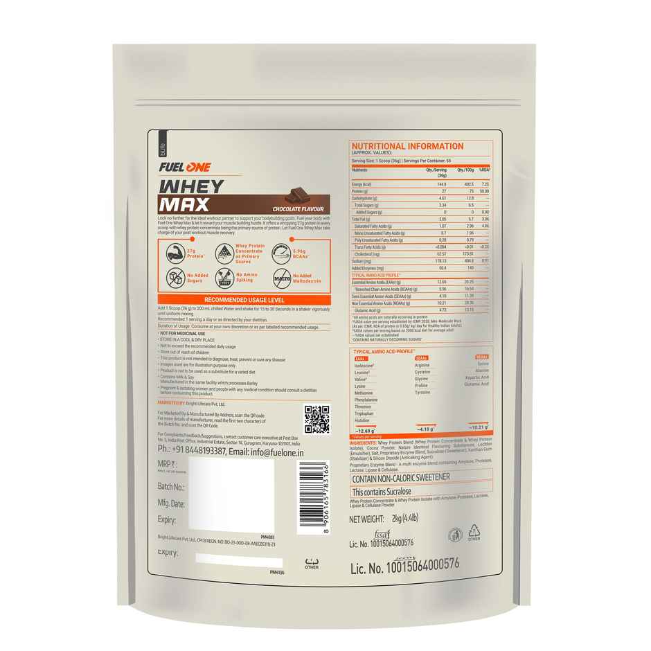 Fuelone Whey Max Protein Powder, (Chocolate)