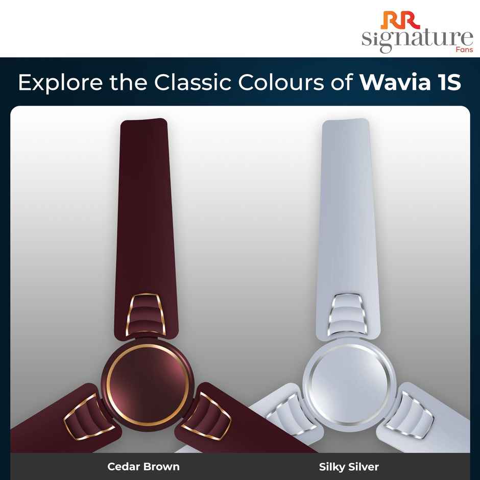RR Signature Wavia High Speed Ceiling Fan, 1200mm, 35% Energy Saving, Silky Silver