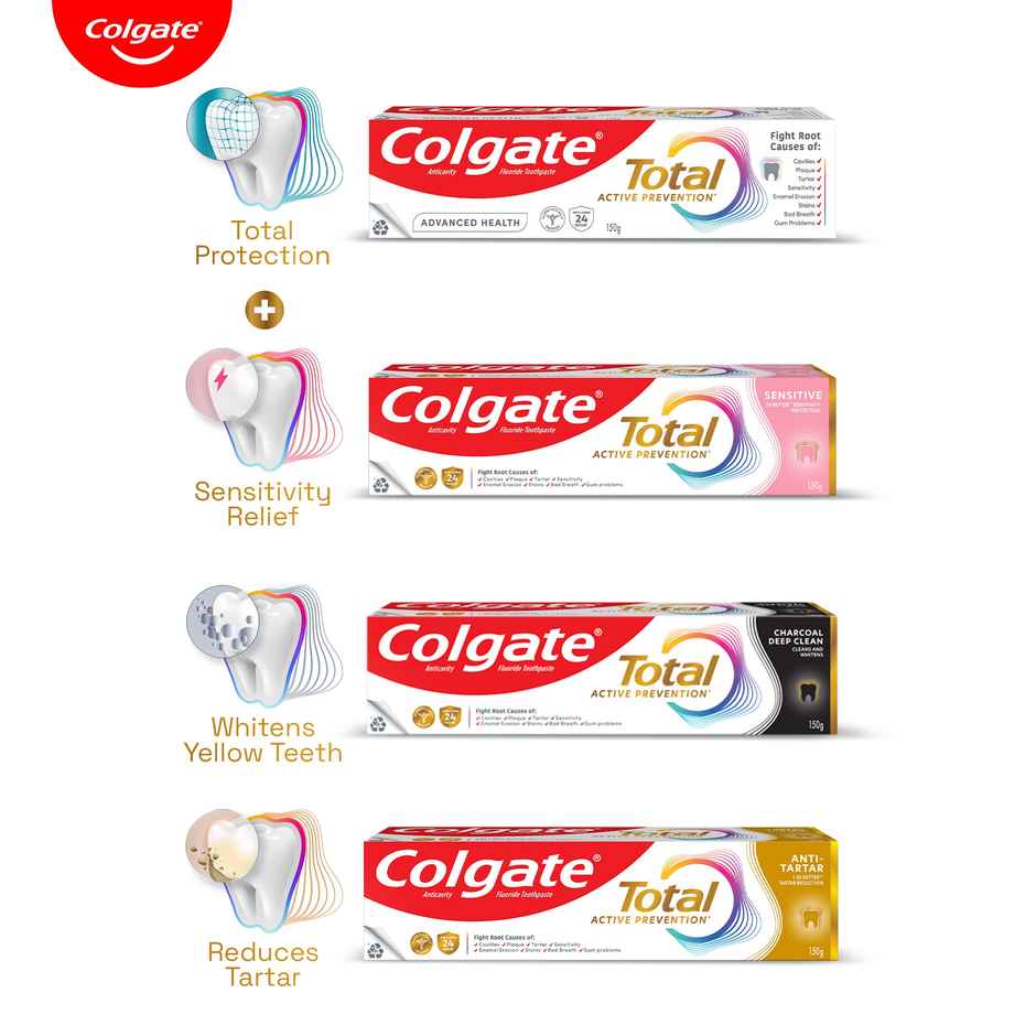 Colgate Total Anti-Tartar Toothpaste Anti-Germ Tooth Paste With 1.5X Better Tartar Reduction