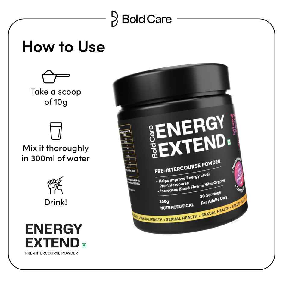 Bold Care Energy Extend Pre - Intercourse Powder Mixed Berry Flavour