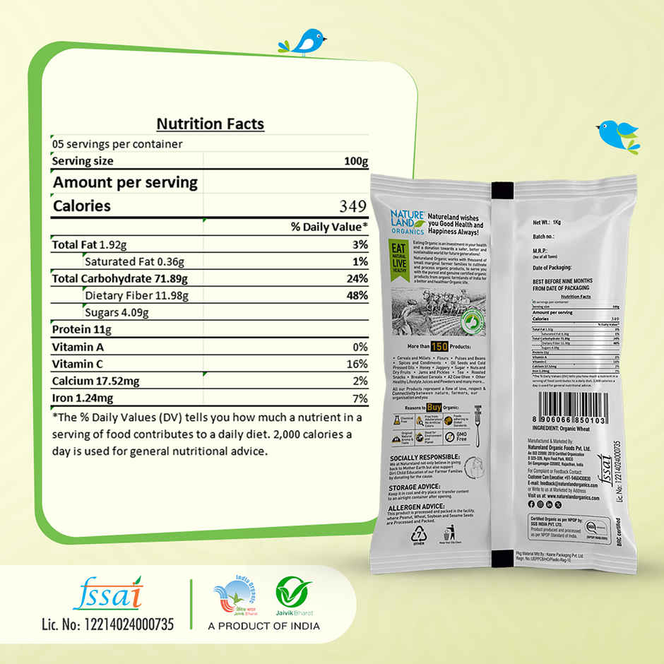 Natureland Organics Wheat Suji
