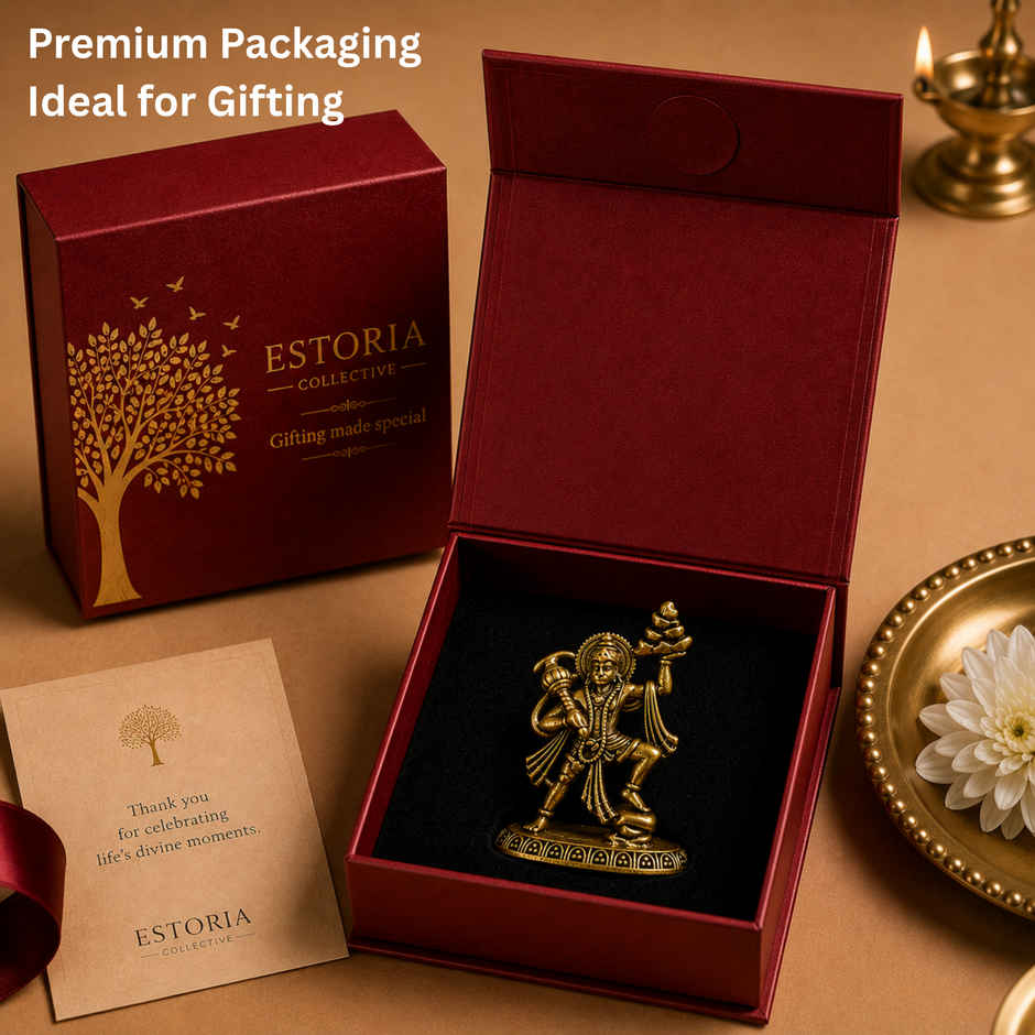 Pure Brass Hanuman Idol | Estoria Collective