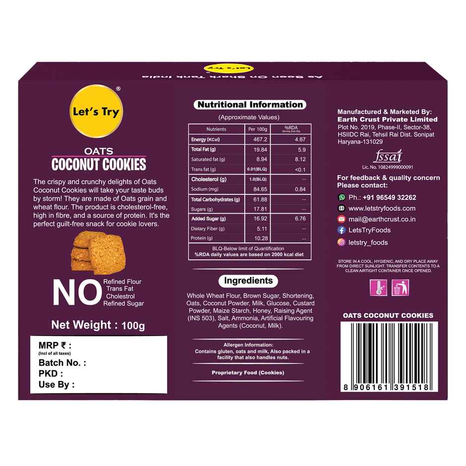 Let's Try Oats Coconut Cookies