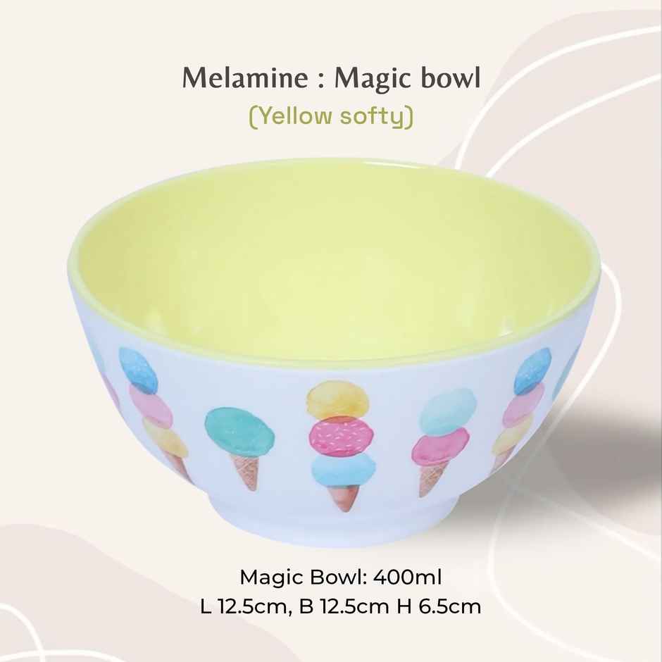 Stehlen Melamine Magic Bowl 5.0 Inch-Yellow Softy Set of 2 Pcs