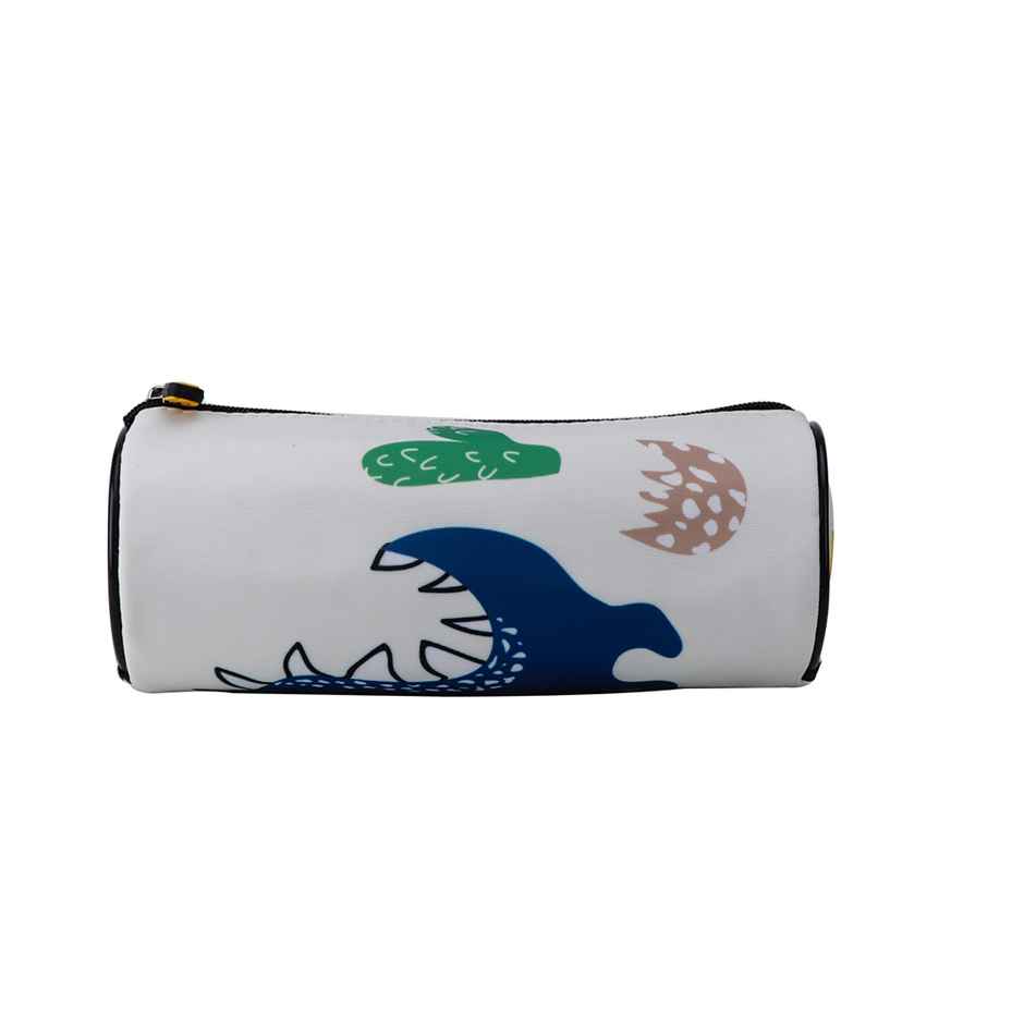 Qips Cylindrical Shaped Zip Closure Printed Pencil Bag | 00046-Qips