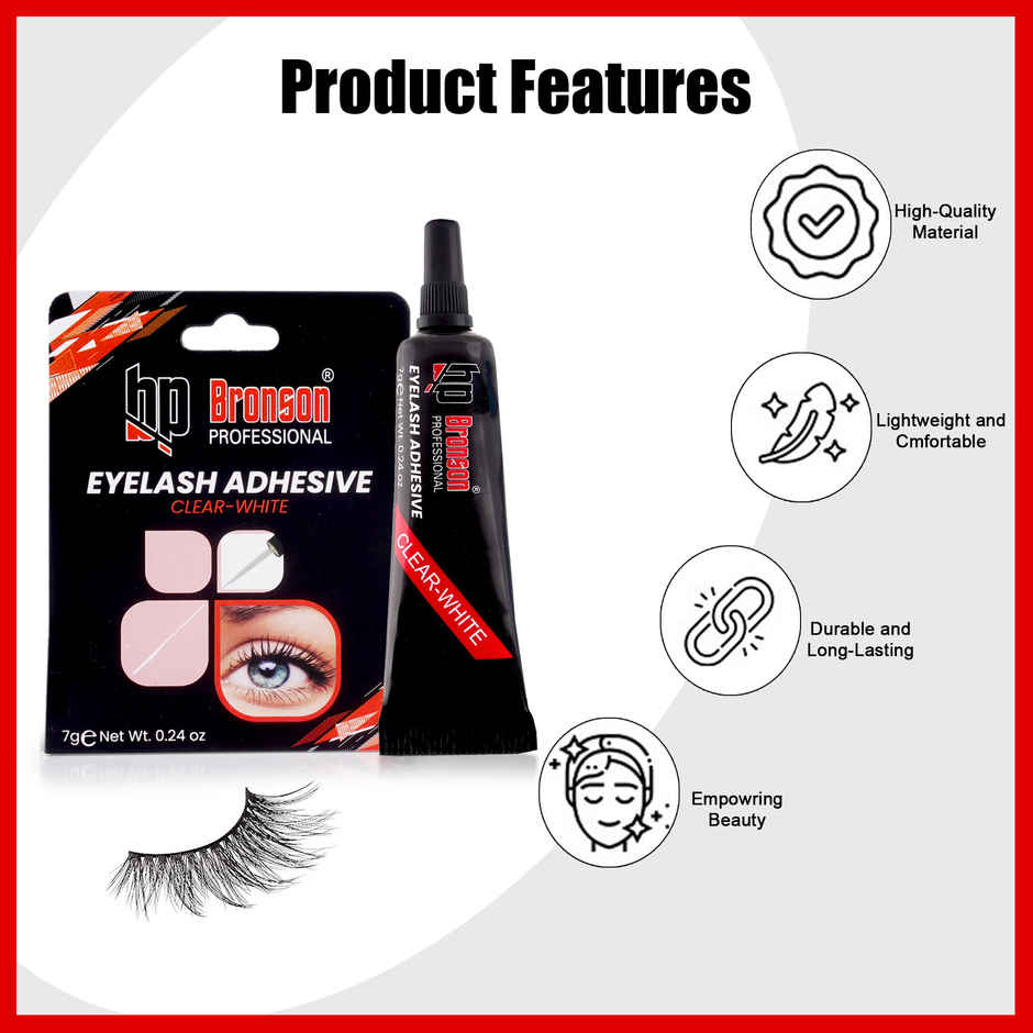 Bronson Professional Eyelash Glue Adhesive Clear White & Waterproof