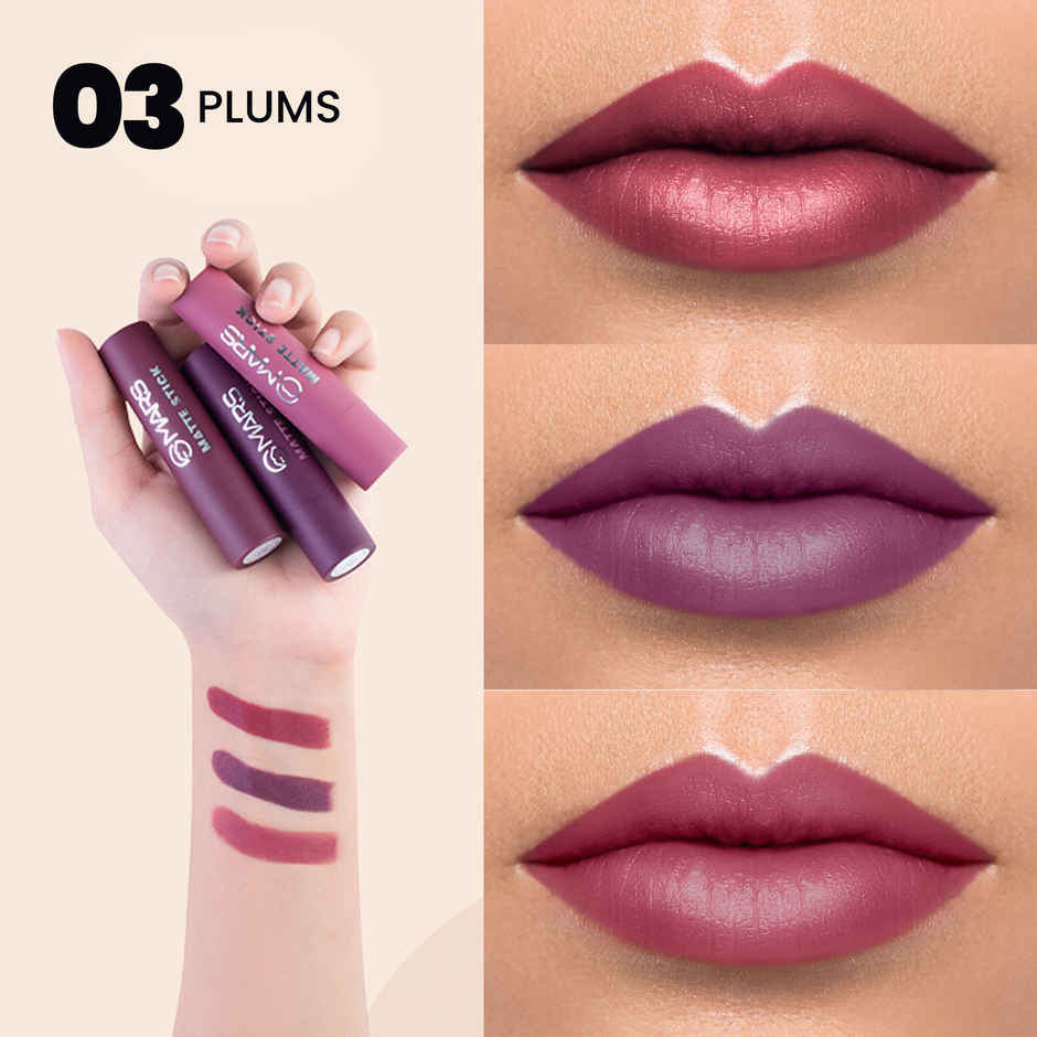 MARS Cosmetics Gift Box Set of 3 Matte Lipsticks | 03-PLUM