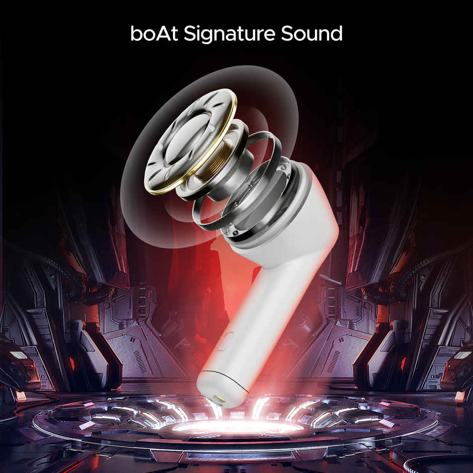 boAt Immortal 150 TWS Earbuds with Beast Mode(40ms Low Latency), 40 HRS Playback & ENx Technology Bluetooth - White Sabre
